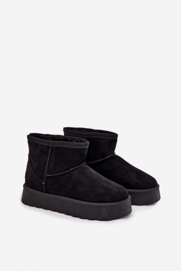 Bottes de neige pour enfants isolées en fourrure SS374018 couleur noire