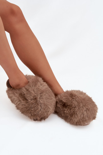 Pantoufles pour femmes avec fourrure Iseline couleur marron