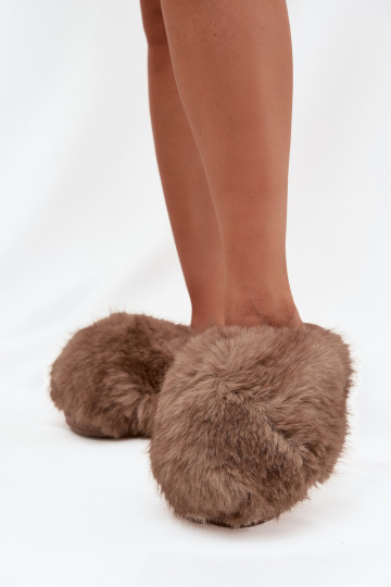 met bont Slippers Dames bruine kleur Iseline 2