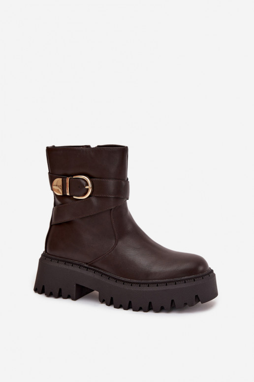 sich Zuarm laufen Damenstiefel mit goldenen Schnallen CzekoladoZue Elanore sich Zuarm laufen Damenstiefel mit goldenen Schnallen CzekoladoZue Elanore