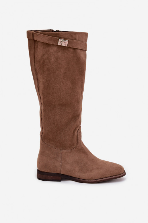 sich Zuarm laufen Damenstiefel mit breiten Absätzen mit Riemen I Silberfarbem Detalem Beige Geraline sich Zuarm laufen Damenstiefel mit breiten Absätzen mit Riemen I Silberfarbem Detalem Beige Geraline