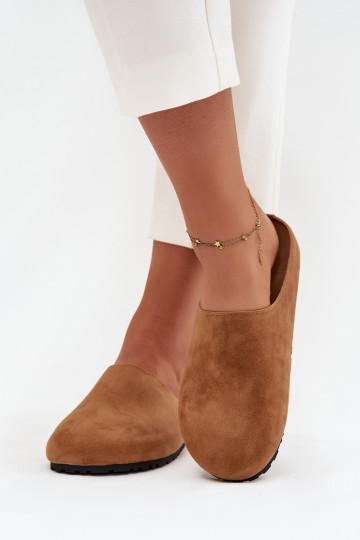 Slippers Klompen Dames met platform bruine kleur Sylviane 2