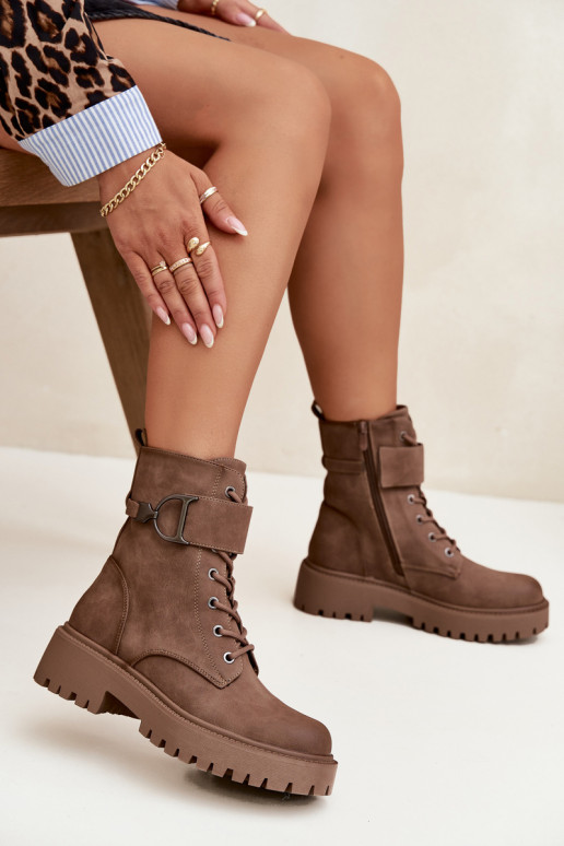 Arbeitsstiefeletten Femininsich Zuarm laufen mit verzierten Absätzen Beige Ulivine Arbeitsstiefeletten Femininsich Zuarm laufen mit verzierten Absätzen Beige Ulivine