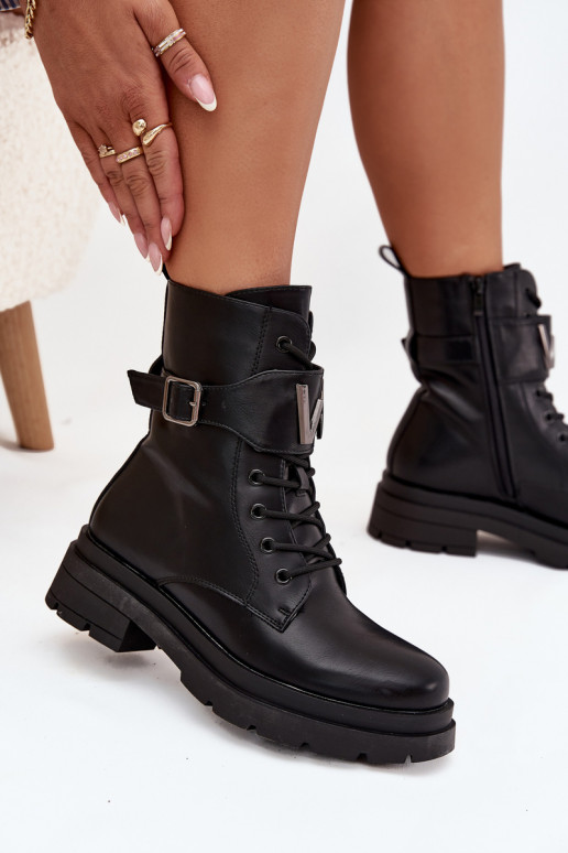 Arbeitsstiefeletten Feminin Eko Haut mit verzierten Absätzen schZuarze Farbe Ylianne Arbeitsstiefeletten Feminin Eko Haut mit verzierten Absätzen schZuarze Farbe Ylianne