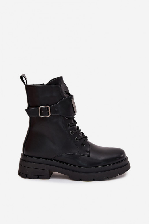 Bottines de travail Féminin Eko Peau avec des talons décorés couleur noire Ylianne Bottines de travail Féminin Eko Peau avec des talons décorés couleur noire Ylianne