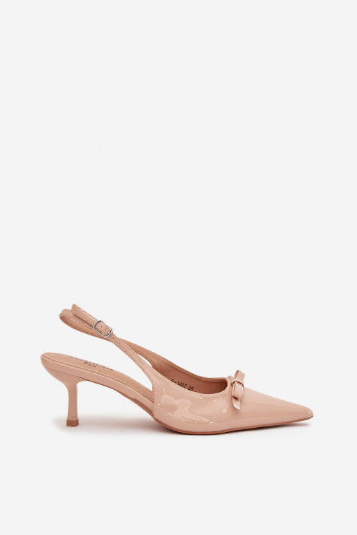 met lakeffect Schoenen met dunne hakken met linten Nude Olvena met lakeffect Schoenen met dunne hakken met linten Nude Olvena