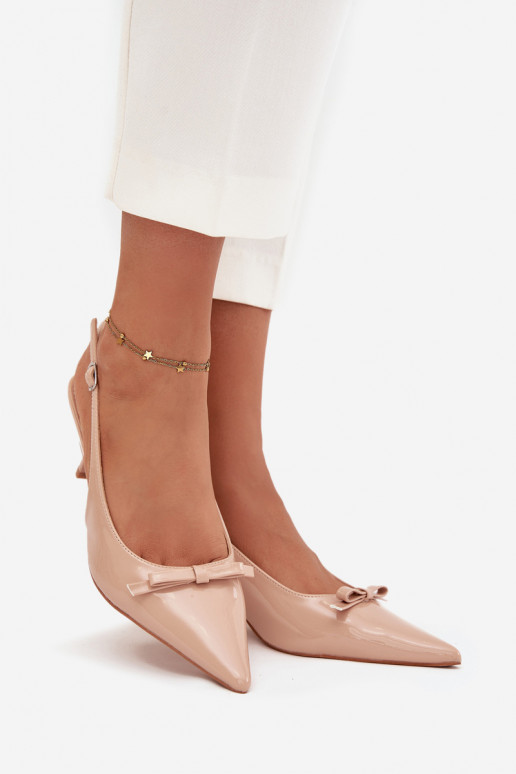 met lakeffect Schoenen met dunne hakken met linten Nude Olvena met lakeffect Schoenen met dunne hakken met linten Nude Olvena