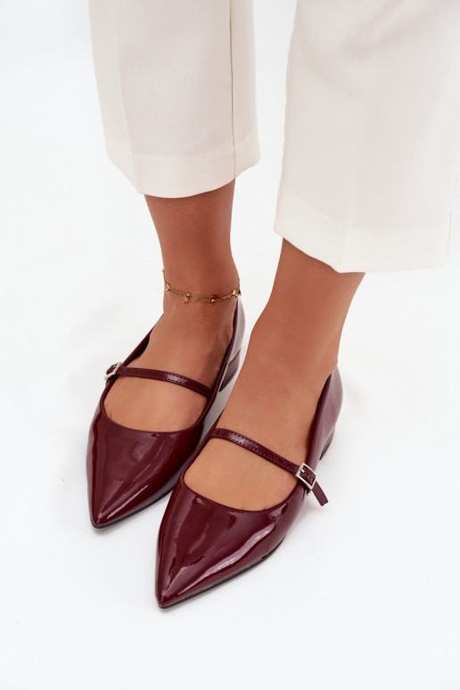 Ballerines laquées Activé Subtilm Obcasie avec des sangles Bourgogne Isvella