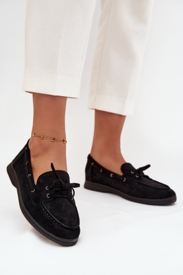 Schuhe Mokassins FrauenZuohnung mit stilvollen Details schZuarze Farbe Zalina 2