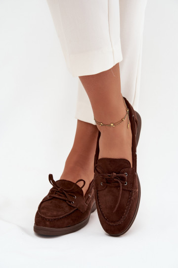 Schuhe Mokassins FrauenZuohnung mit stilvollen Details CzekoladoZue Zalina
