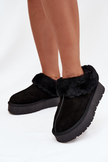 Bottes à neige en cuir suédé pour femmes avec fourrure noires Mivelle 2