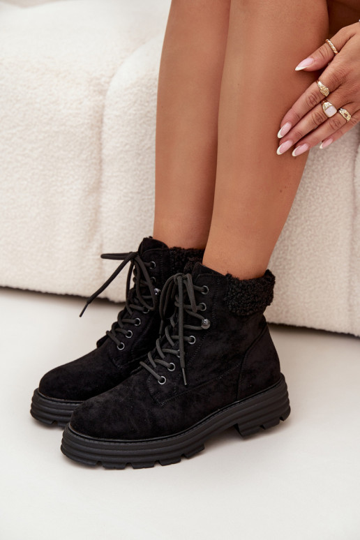 réchauffer chaussures Bottes pour femmes avec des lacets couleur noire Lyrinne réchauffer chaussures Bottes pour femmes avec des lacets couleur noire Lyrinne