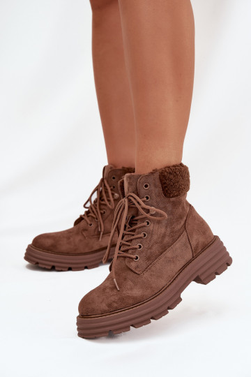 réchauffer chaussures Bottes pour femmes avec des lacets marron Lyrinne 2