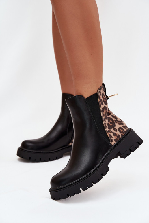 réchauffer Bottes pour femmes Ze couleur doréem Detalem avec des motifs en fourrure de léopard couleur noire Calista réchauffer Bottes pour femmes Ze couleur doréem Detalem avec des motifs en fourrure de léopard couleur noire Calista