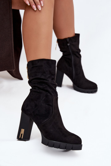 réchauffer Bottes pour femmes Ze couleur doréem Zamkiem I Il fautrszczeniem couleur noire Briannae