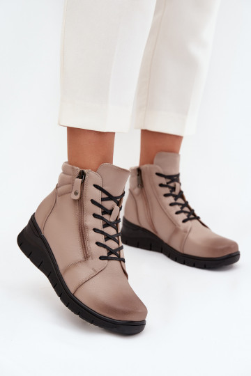 Leer Dameslaarzen Op de INig opInarmen Vinceza 39963 beige 2