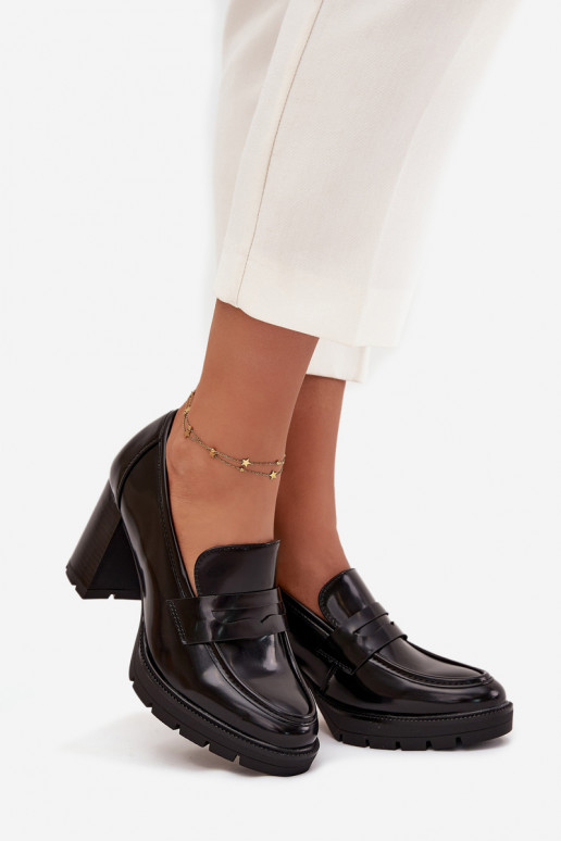 Schuhe Feminin mit Absätzen aus Öko-Leder schZuarze Farbe Ilyssia Schuhe Feminin mit Absätzen aus Öko-Leder schZuarze Farbe Ilyssia