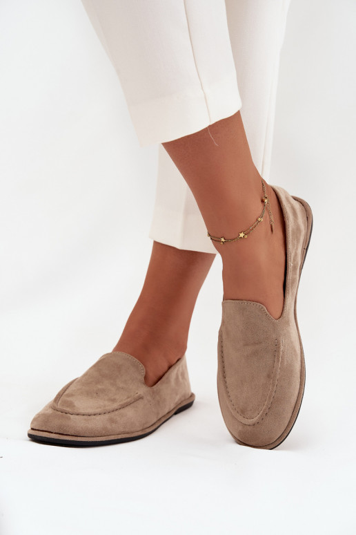 mocassins pour femmesen daim écologiqueu isocèle beige Miryelle