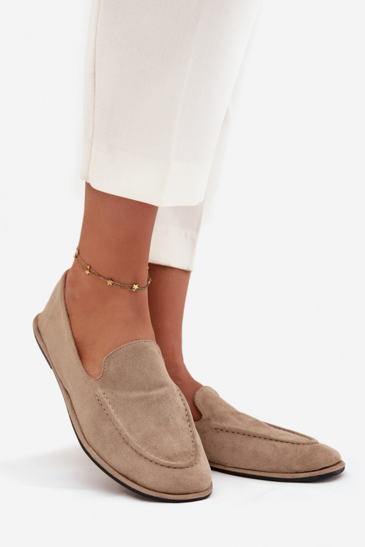 mocassins pour femmesen daim écologiqueu isocèle beige Miryelle