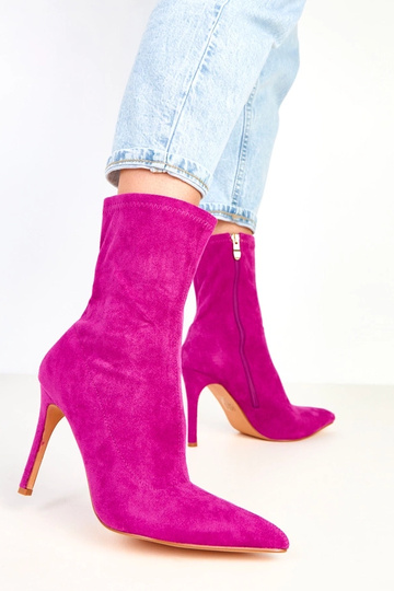 Tennille bottines en daim violettes sur talon 2