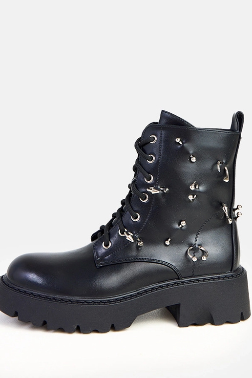 Ebony bottines noires sur plateforme...