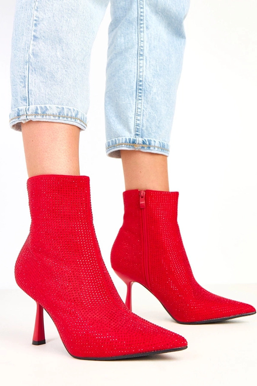 Alica bottines rouges sur talon...