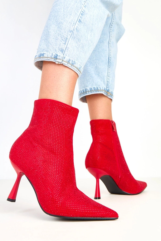 Alica bottines rouges sur talon...