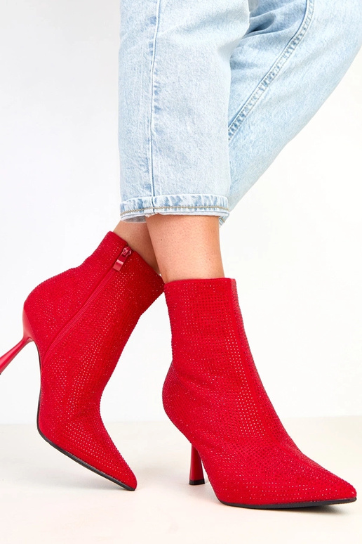 Alica bottines rouges sur talon...