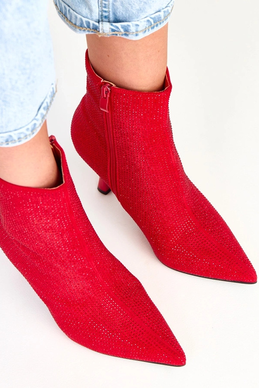 Alica bottines rouges sur talon...