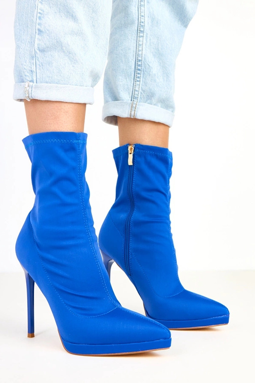 Taylah bottines en satin bleues sur...