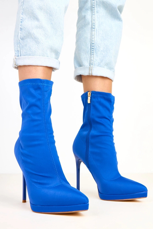 Taylah bottines en satin bleues sur...