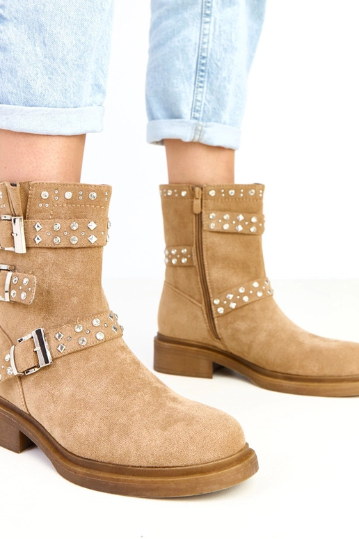 Rote Stiefeletten mit Zirkonia auf...