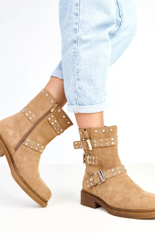 Rote Stiefeletten mit Zirkonia auf...