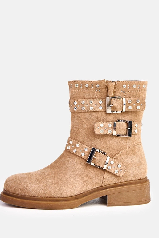 Rote Stiefeletten mit Zirkonia auf...