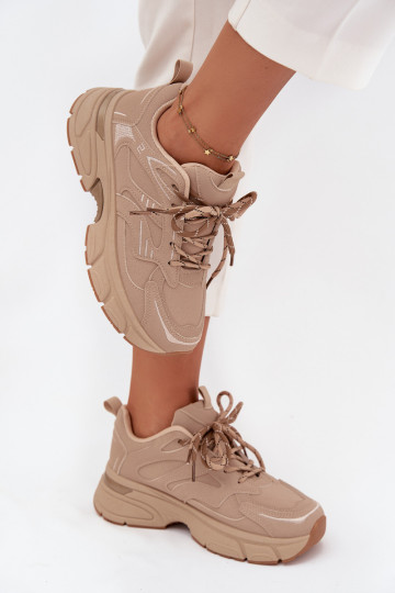 baskets Chaussures modèle baskets FémininPodÀójnym Laçagem beige Annelie