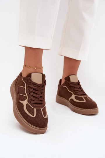 Laag Sneakers model schoenen Dames bruine kleur Brenelle