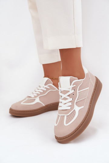 Laag Sneakers model schoenen Dames beige Brenelle 2