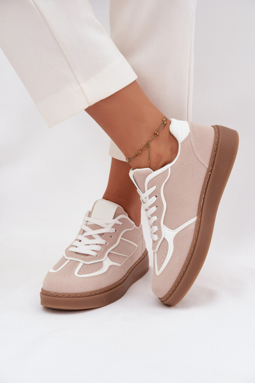 Niedrig Sneakers Stilvollllschuhe Feminin Beige Brenelle