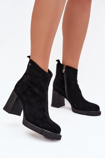 Bottines en daim pour femmes, couleur noire, Vinceza 91142 2