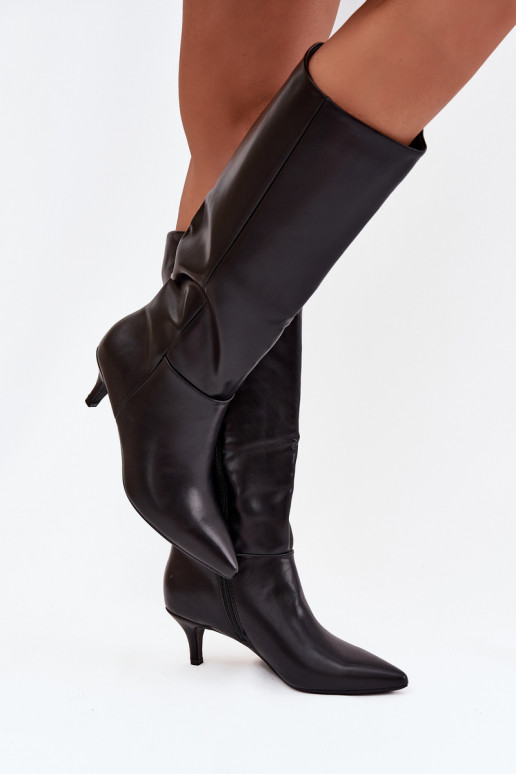 bottes pour femmes Activé Faiblej Szpilce réchauffer en cuir écologique couleur noire Il fautrcellia bottes pour femmes Activé Faiblej Szpilce réchauffer en cuir écologique couleur noire Il fautrcellia
