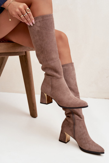 bottes pour femmes avec des talons Ze couleur doréem Élément beige Nivarae