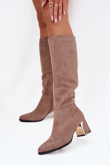bottes pour femmes avec des talons Ze couleur doréem Élément beige Nivarae 2