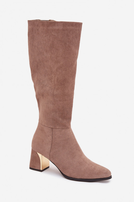 bottes pour femmes avec des talons Ze couleur doréem Élément beige Nivarae