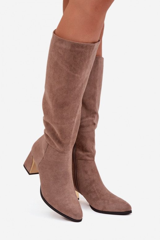 bottes pour femmes avec des talons Ze couleur doréem Élément beige Nivarae