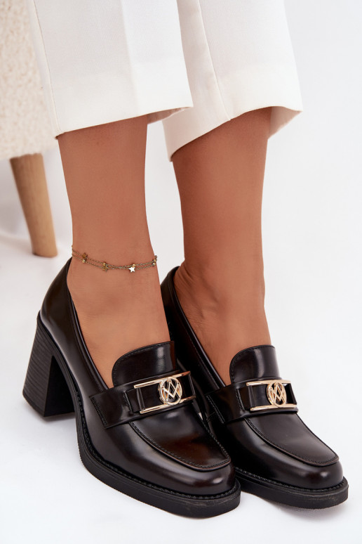 schoenen Dames met hakken Ze gouden kleurm Detalem CzekoladoIne Privelle