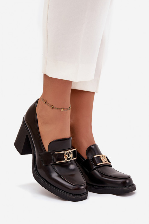 schoenen Dames met hakken Ze gouden kleurm Detalem CzekoladoIne Privelle