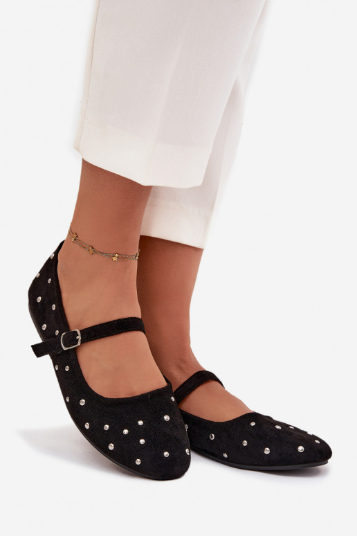 Dekoriert Ballerinas Feminin mit Riemen schZuarze Farbe Olivisse Dekoriert Ballerinas Feminin mit Riemen schZuarze Farbe Olivisse