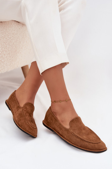 mocassins pour femmesen daim écologiqueu isocèle marron Miryelle