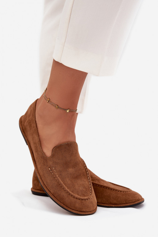 Mokassins für Damenaus Öko-INildlederu gleichschenklig braune Farbe Miryelle