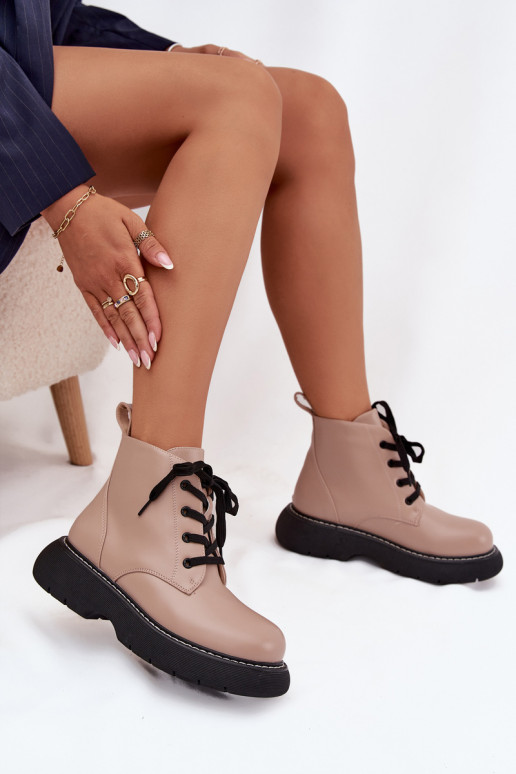 réchauffer Bottes pour femmes avec une plateforme avec des lacets beige Harmine réchauffer Bottes pour femmes avec une plateforme avec des lacets beige Harmine